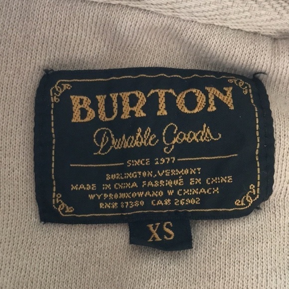 BURTON pullover graphic hoodie sweatshirt size XS oversized beige - Picture 10 of 11